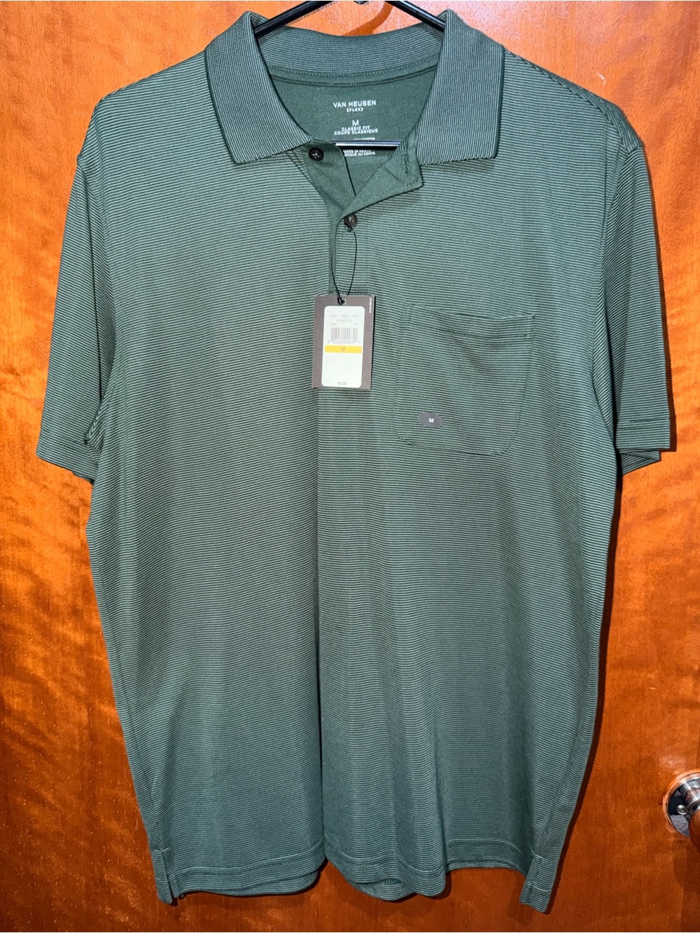 Van Heusen Men's Forest Green Short Sleeve Polo